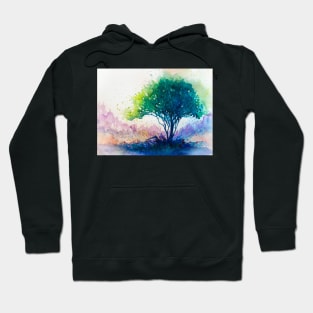 Green blue Tree Hoodie